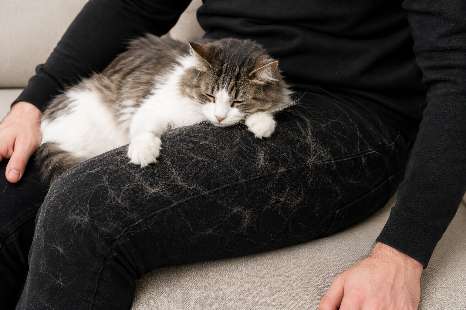 Before using Pet Hair Remover Glove for Sofas, Clothes & Car Seats