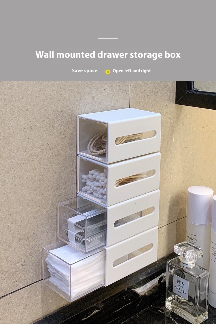 Wall Mounted Cotton Swab & Pad Storage Drawer image 4